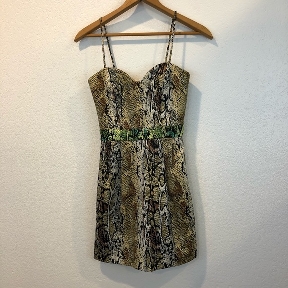 Naven Python Snake Print Cocktail Dress Sweetheart - Picture 2 of 12